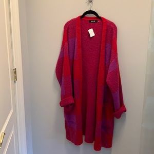 Do + Be Long red/purple cardigan